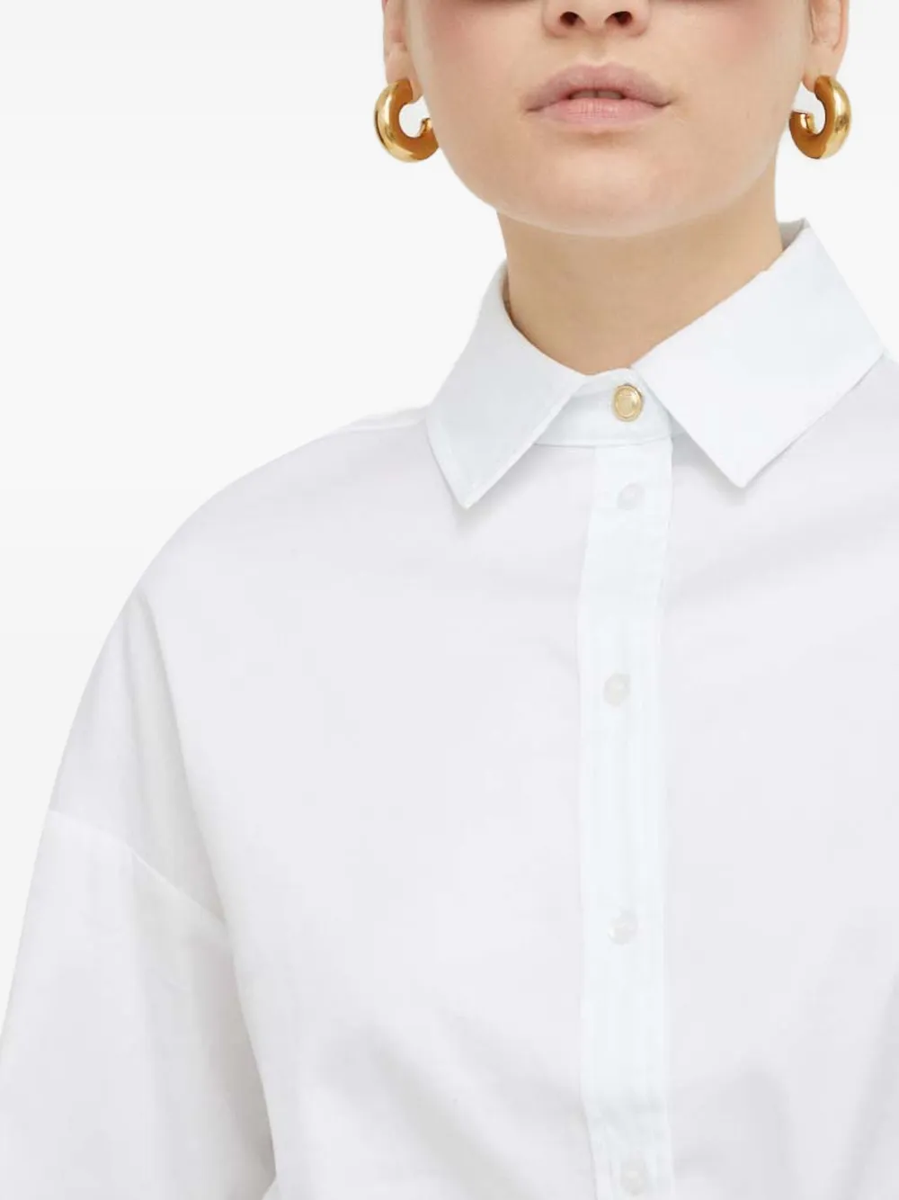 Guess Usa Tie-front Shirt In White