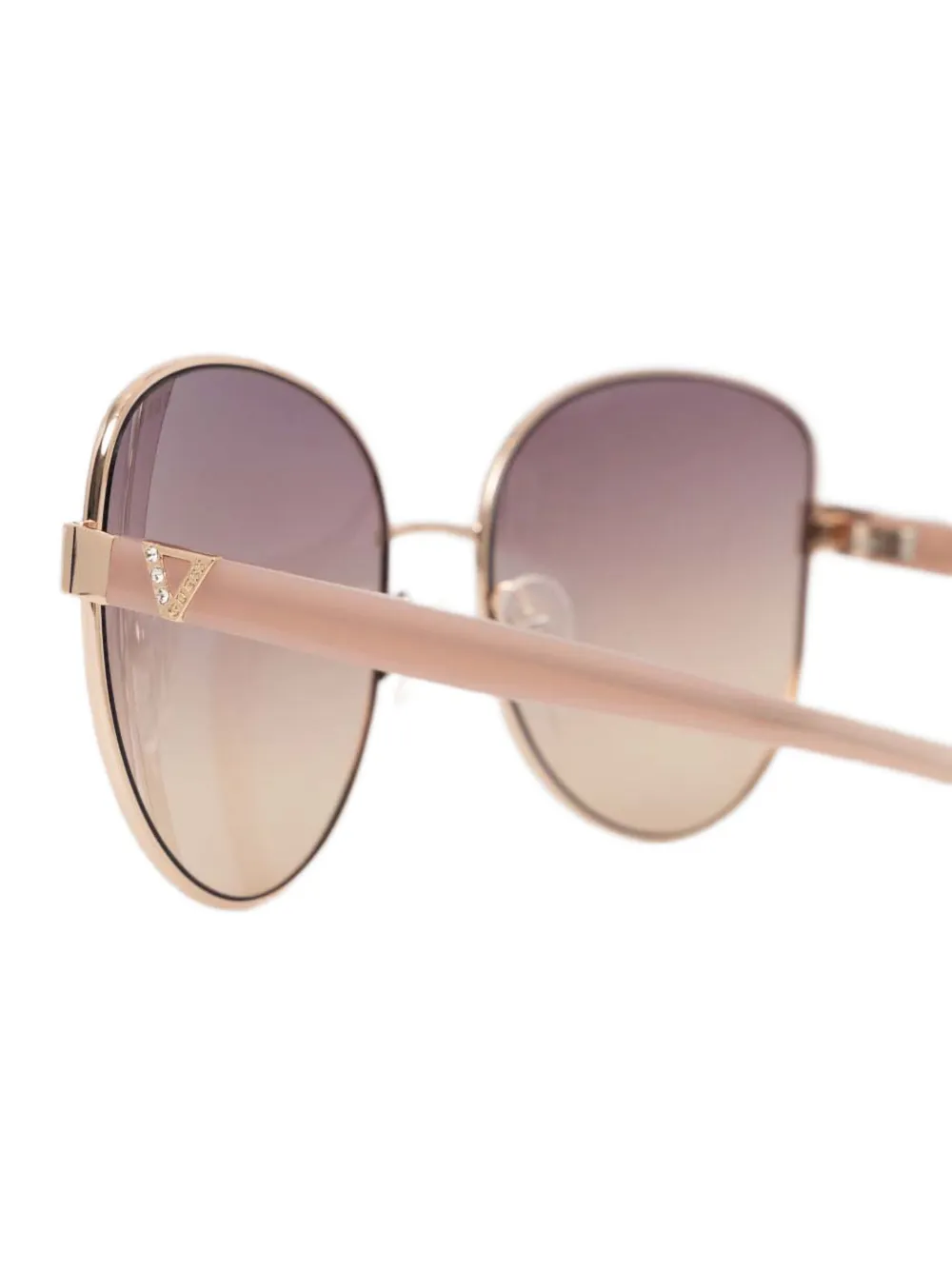 GUESS EYEWEAR Zonnebril met geometrisch montuur en logodetail Goud