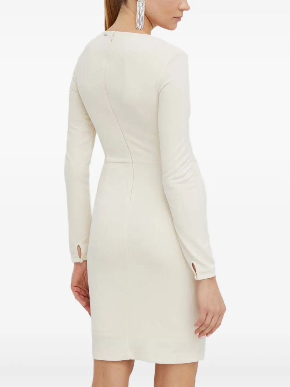 Guess Usa Gathered-detail Mini Dress In Neutral