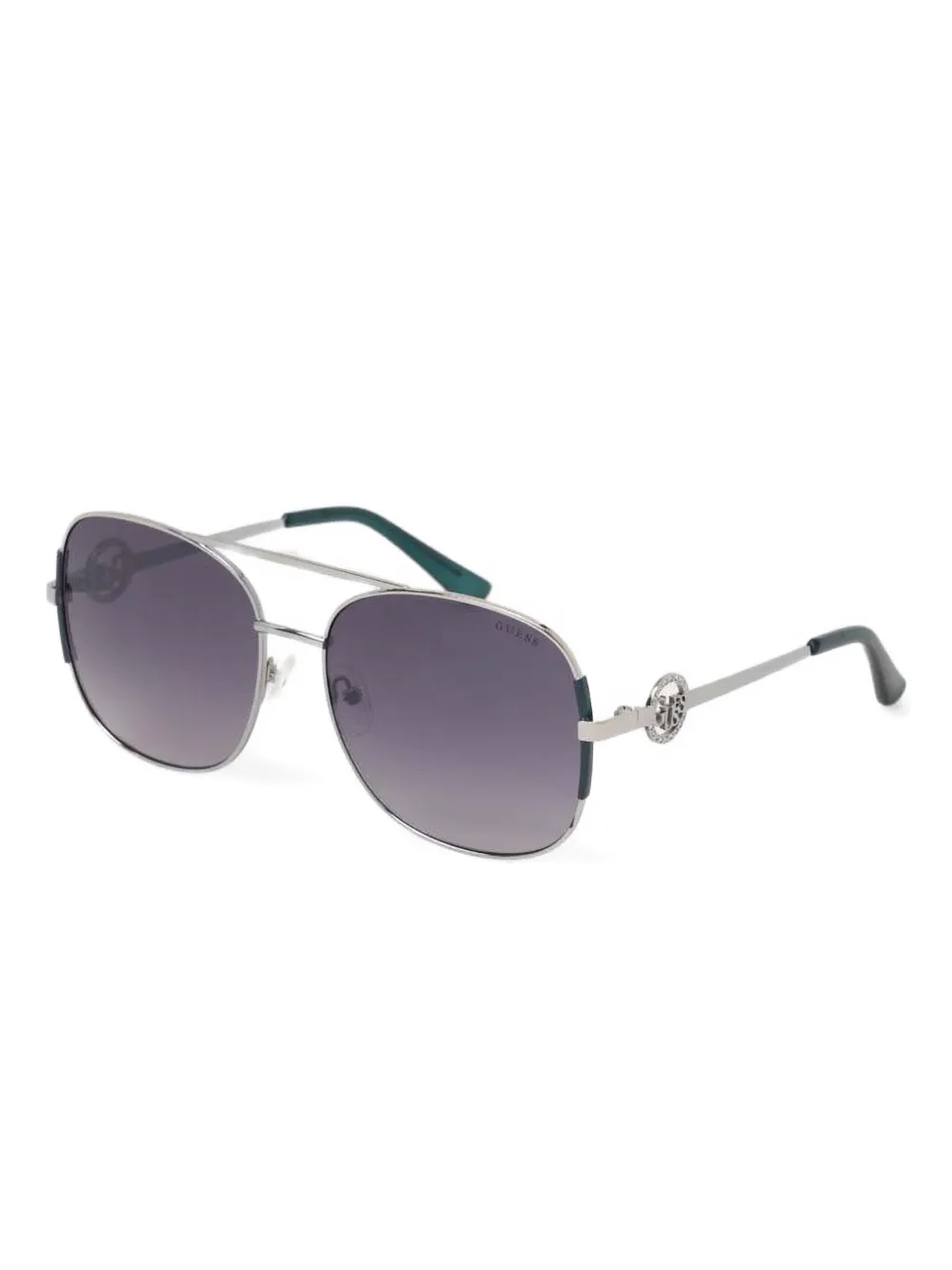GUESS EYEWEAR Zonnebril met rond montuur Zilver