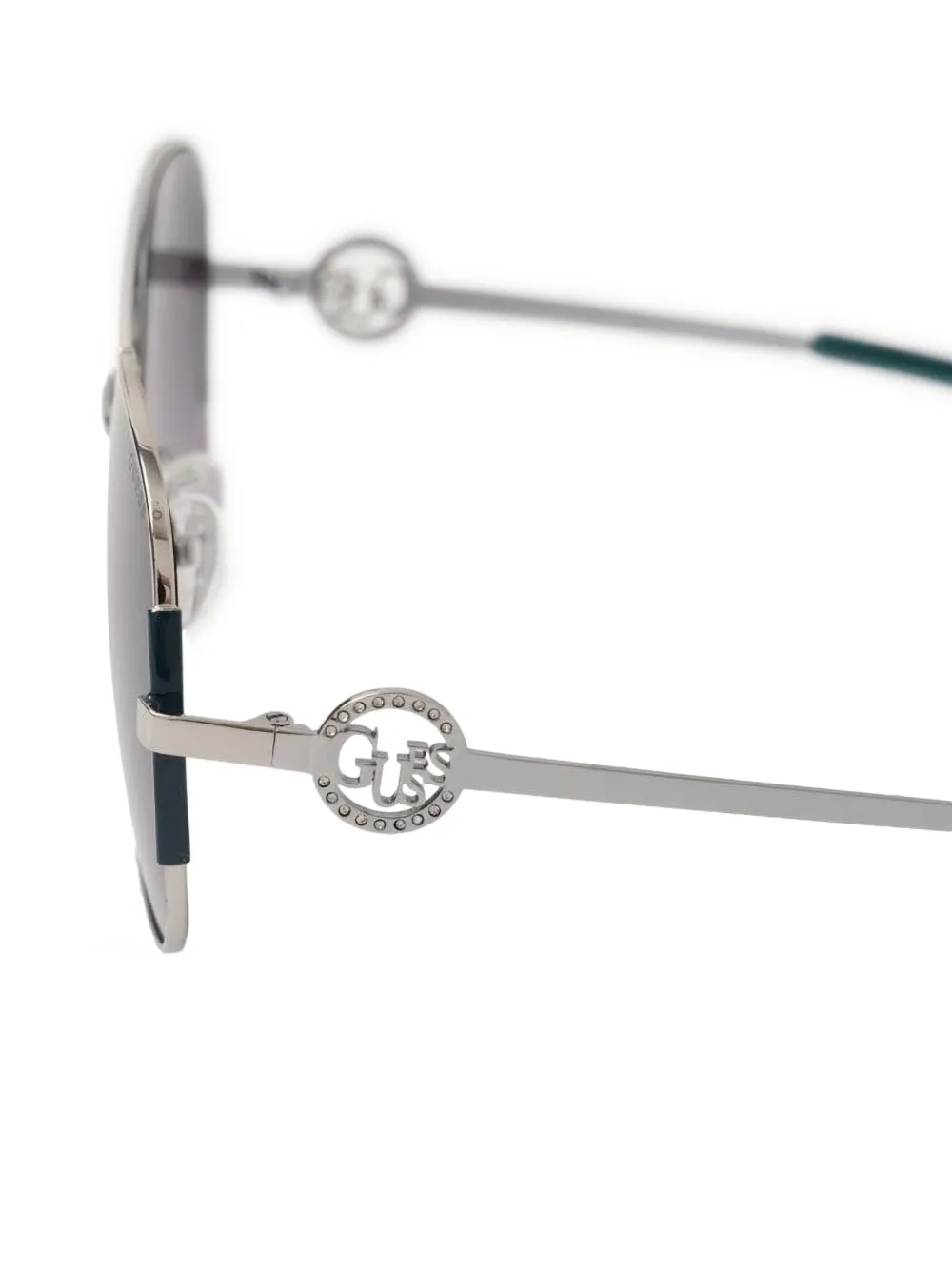 GUESS EYEWEAR Zonnebril met rond montuur Zilver