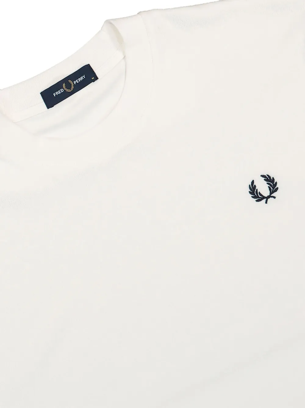 Fred Perry Badstof T-shirt met geborduurd logo Wit