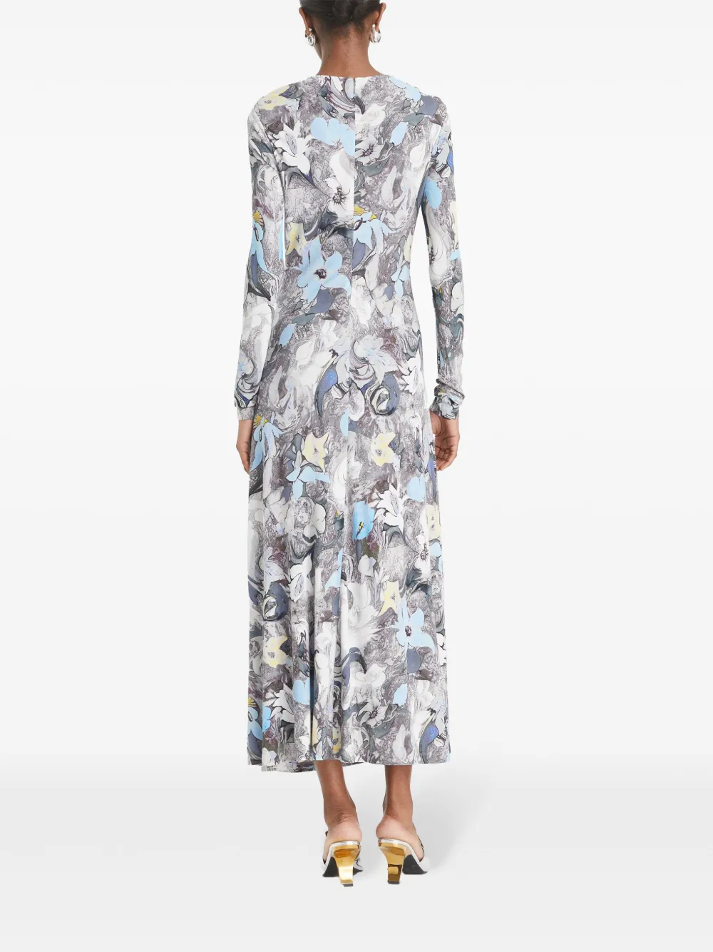 Tory Burch Jersey midi-jurk met print Blauw