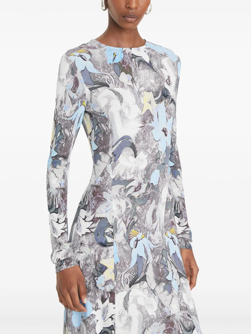Tory Burch Jersey midi-jurk met print Blauw
