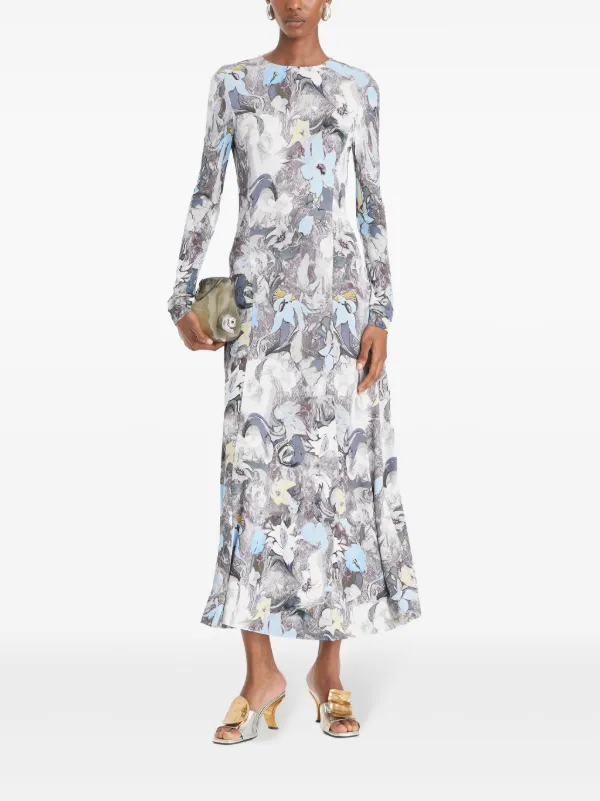TORY BURCH ワンピース 服 25 Jersey maxi dress1070316 Tory Burch Printed Jersey Midi Dress | Blue | FARFETCH