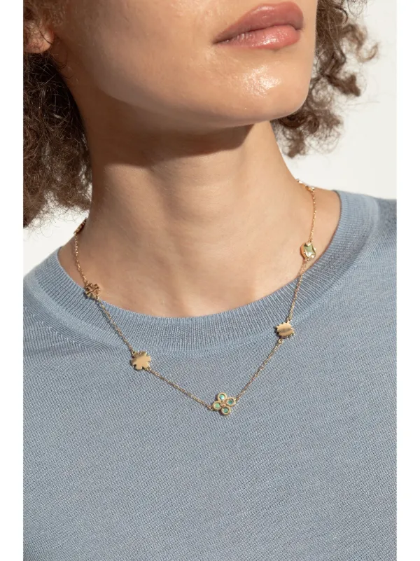 Tory Burch Kira Clover necklace women Mother of Pearl 18kt Gold Plated Brass One Size