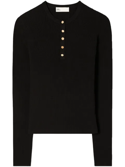 Tory Burch pull en maille fine nervurée