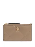 Tory Burch Kira diamond-quilted zipped card holder - Neutrals