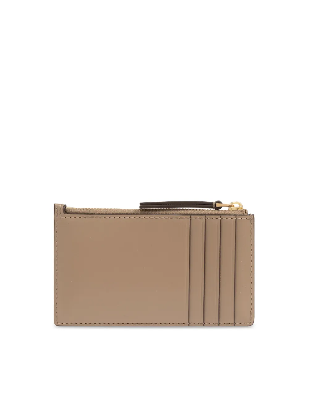 Tory Burch Kira pasjeshouder met rits en diamantvormige voering Beige