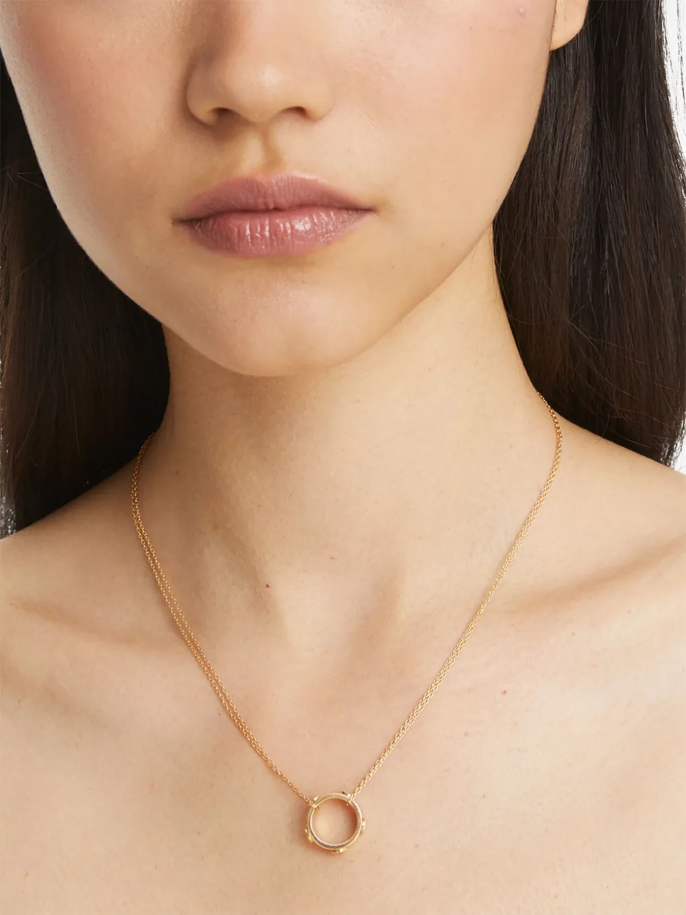 Tory Burch Miller Stud Pendant Necklace In 金色