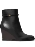 Tory Burch 85mm Double T wedge boots - Black