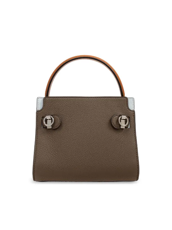 Tory Burch petite Lee Radziwill cross body bag women Grained Leather Calf Suede Calf Leather Microfibre One Size Brown