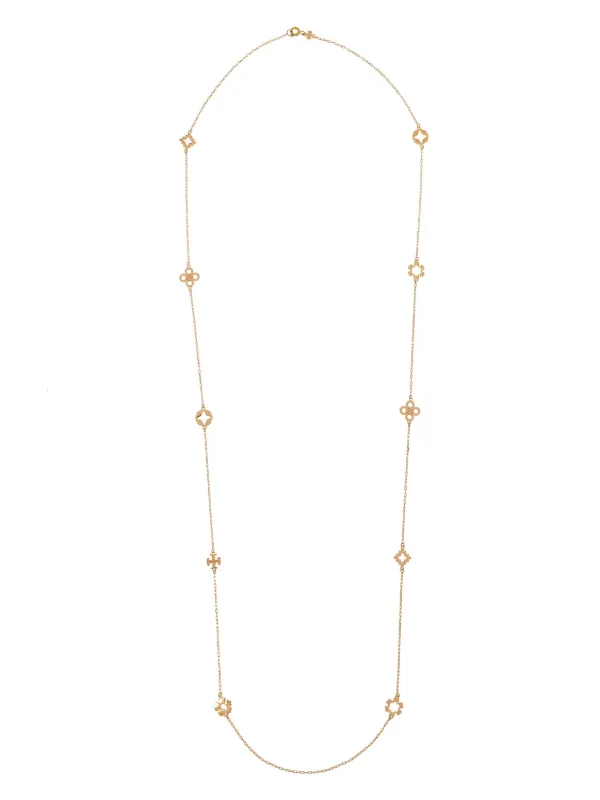 Tory Burch Kira Clover Long Necklace Gold FARFETCH CA
