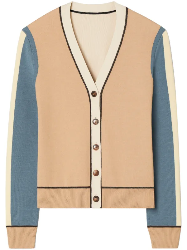 Tory Burch color block Wool Cardigan Neutrals FARFETCH CA