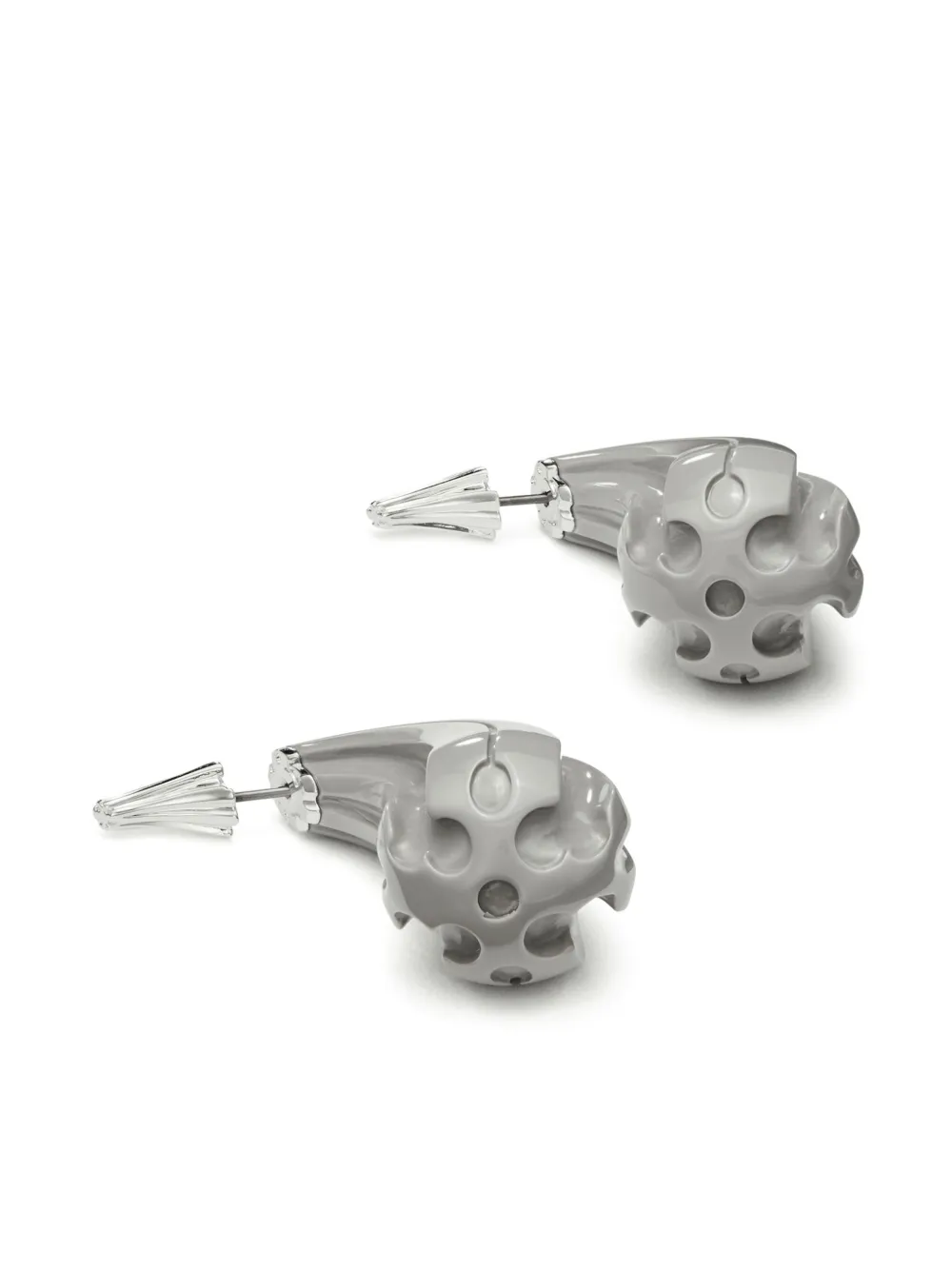 Tory Burch Logo Drop oorbellen met achterkant - Grijs