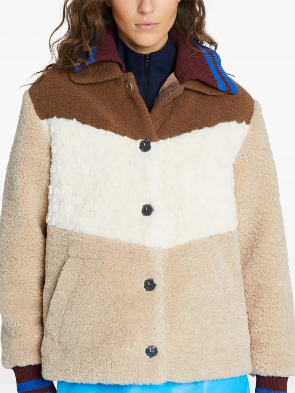 Tory Burch Hooded Fleece Jacket Neutrals FARFETCH CA