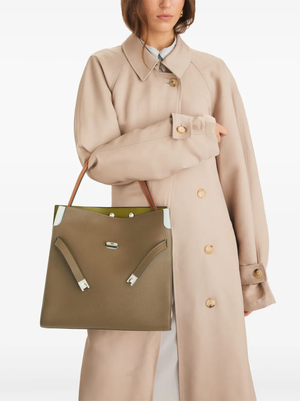 Tory Burch Small Lee Radziwill Satchel In Brown