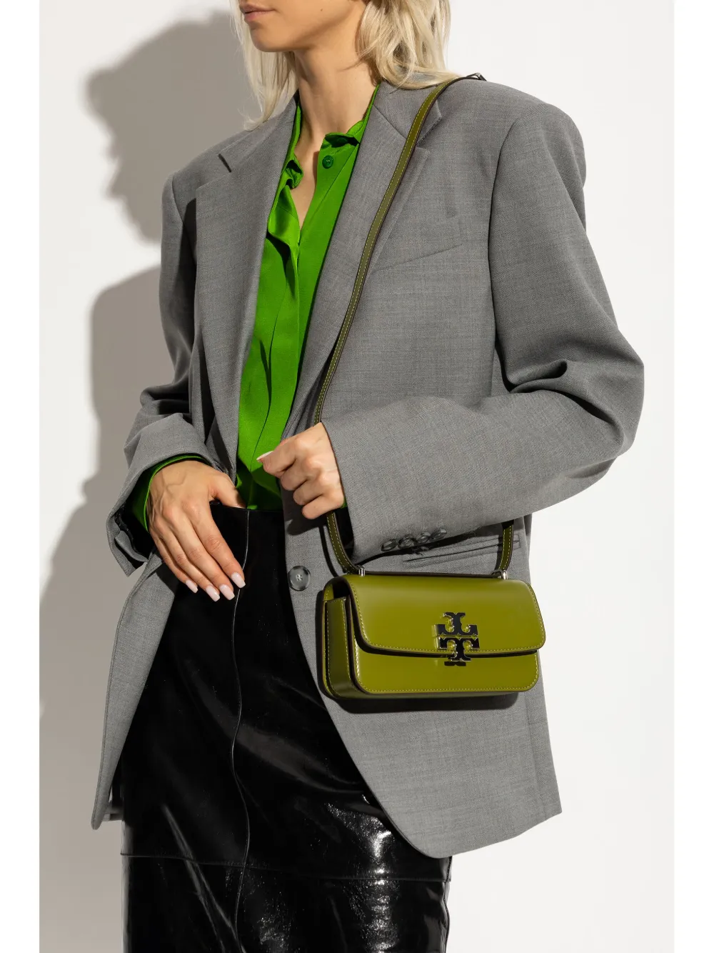 Tory Burch Kleine Eleanor E/W verstelbare schoudertas - Groen