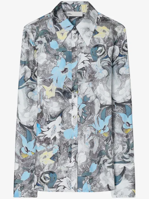 Tory Burch Camisa de seda com estampa floral
