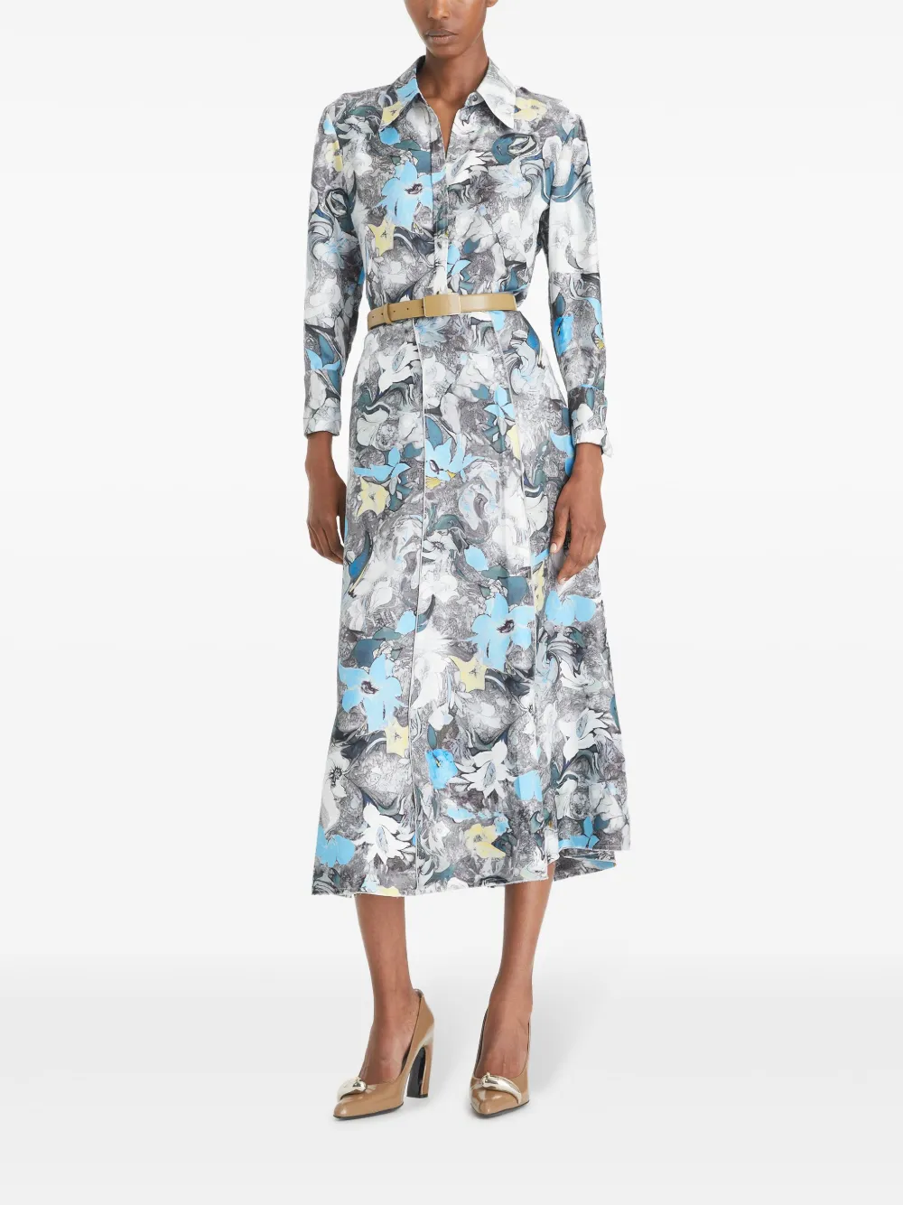 Tory Burch floral-print silk shirt - Grijs