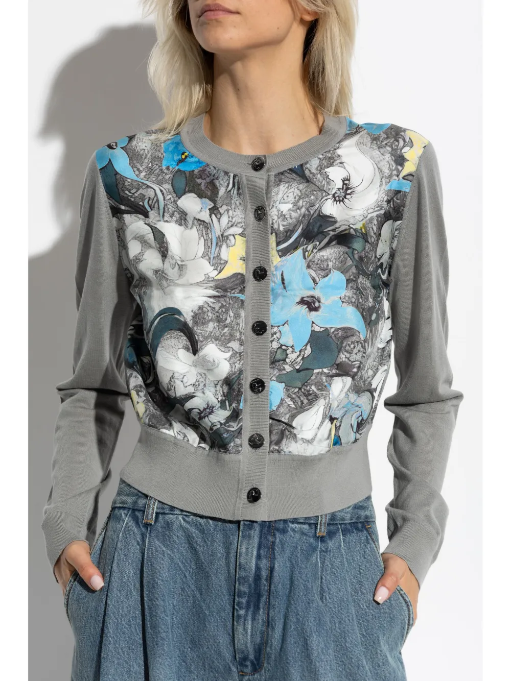 Tory Burch Cropped vest met zijden voorkant Grijs