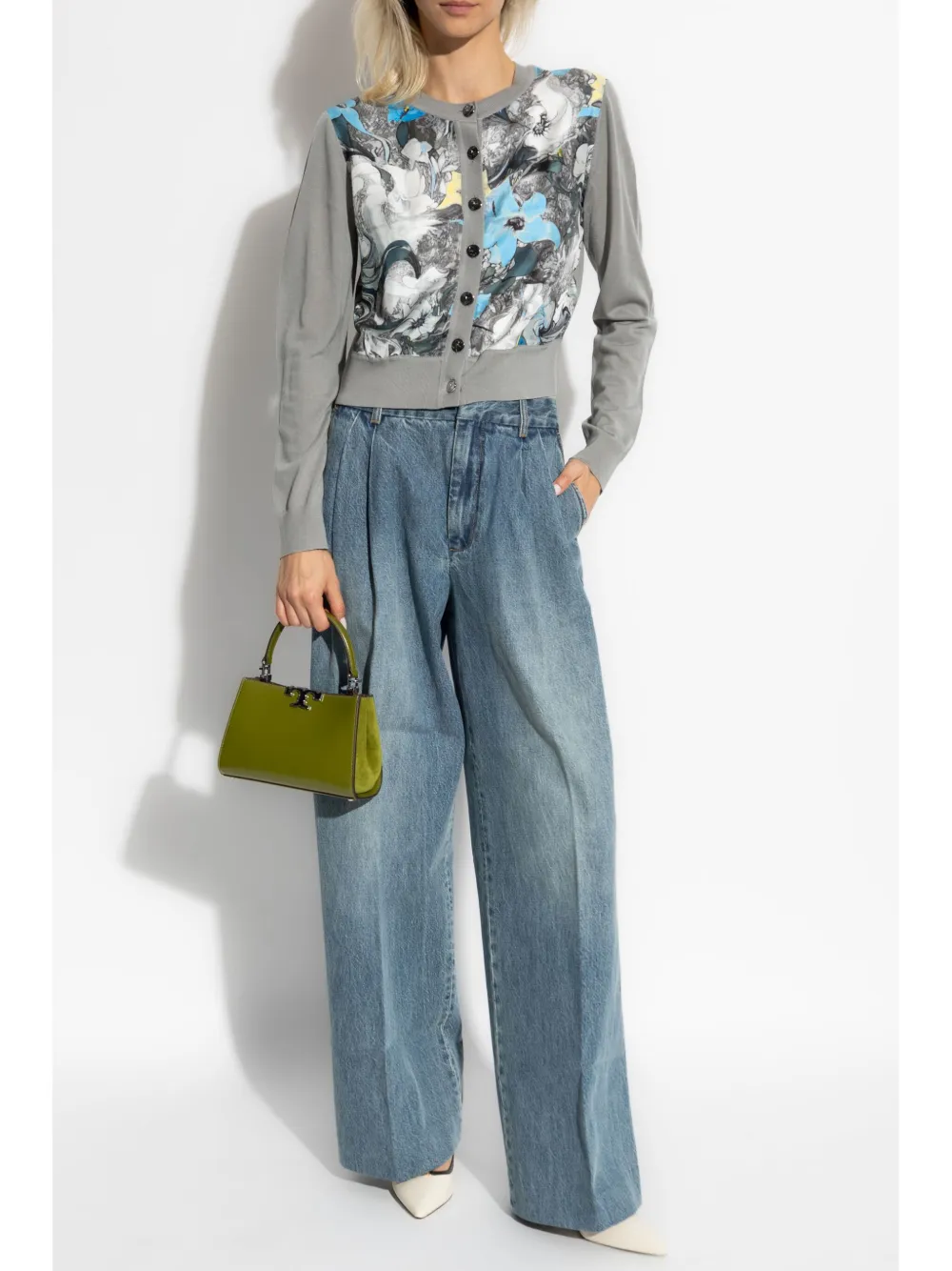 Tory Burch Cropped vest met zijden voorkant Grijs