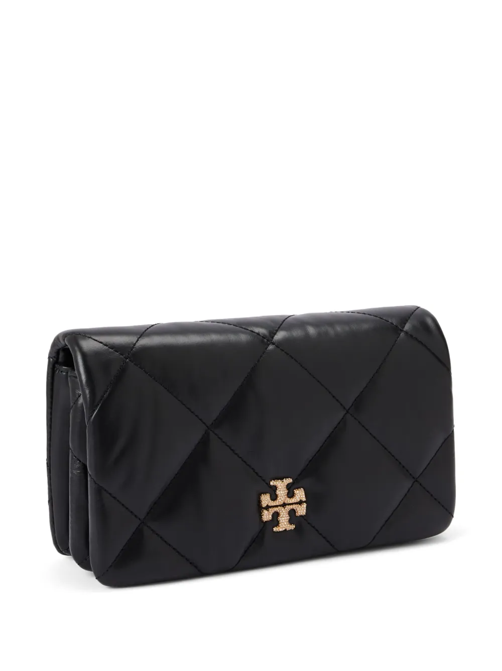 Tory Burch Kira Pave diamond quilted wallet on chain Black FARFETCH IE