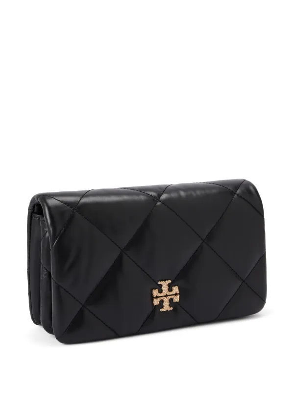 Tory Burch Kira Pave diamond quilted wallet on chain Black FARFETCH IE