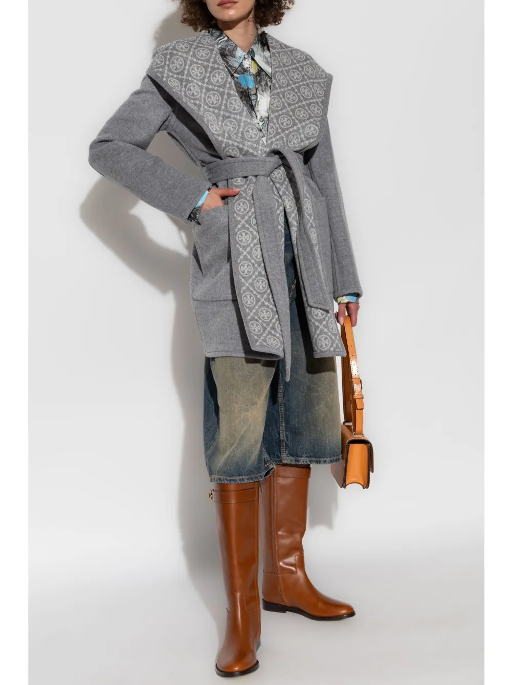Tory Burch monogram-lining coat | Single Breasted Coats | Image 2
