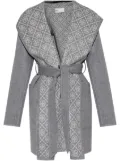 Tory Burch monogram-lining coat - Grey