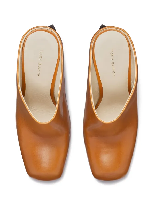 Tory Burch 90mm Twisted Heel Mules | Brown | FARFETCH
