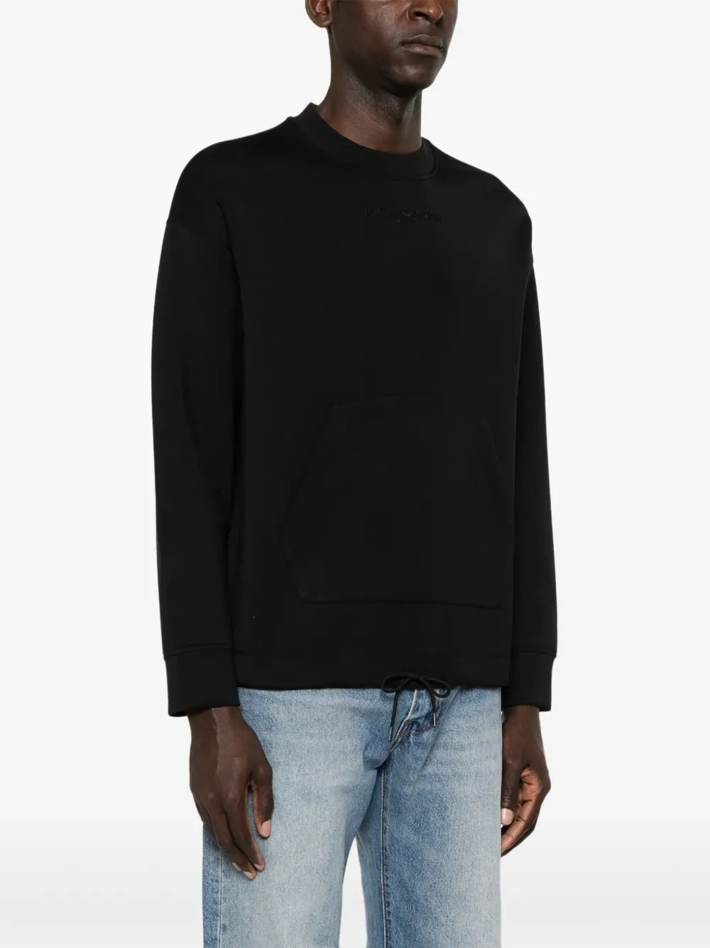 Emporio Armani Sweater met geborduurd logo Zwart