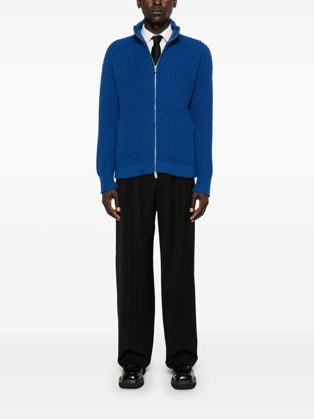 Emporio Armani zip-up cardigan - Blauw