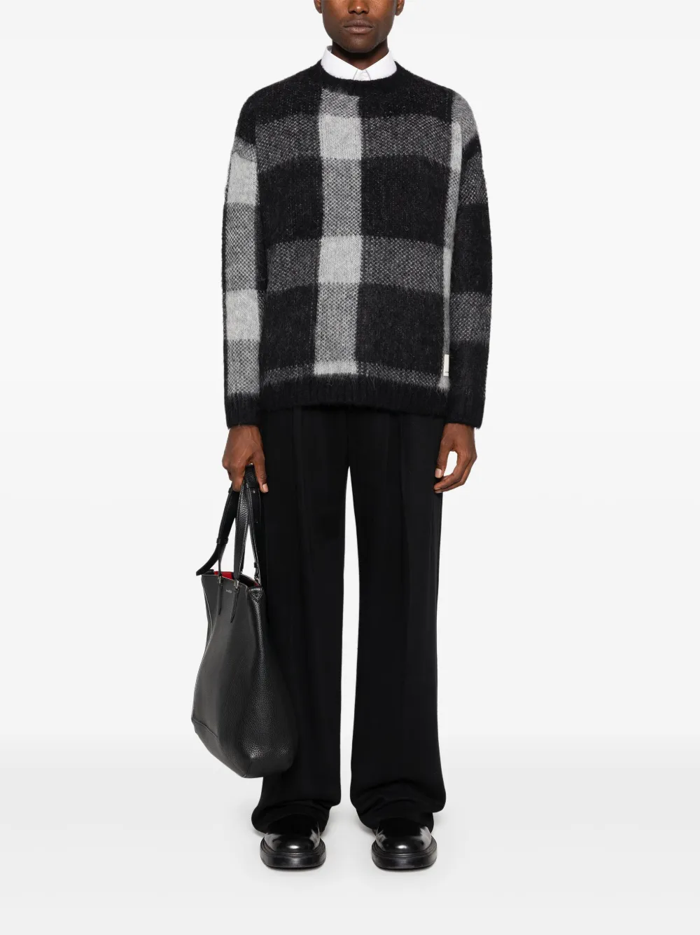 Emporio Armani checked sweater - Zwart