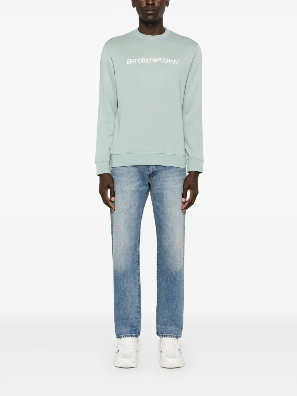 Emporio Armani tape-logo sweatshirt - Blauw
