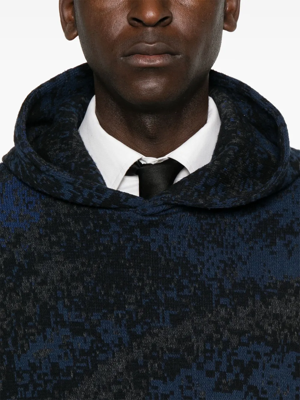 Emporio Armani Gebreide hoodie Zwart