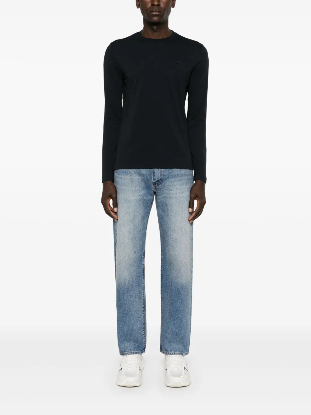 Emporio Armani logo-patch T-shirt - Blauw
