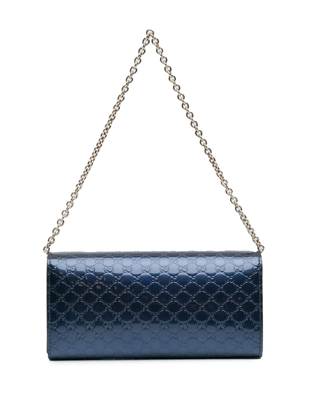 Gucci Pre-Owned 2000-2015 Patent Microguccissima Wallet On Chain shoulder bag - Blauw