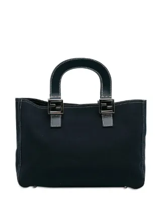 Fendi Pre Owned 2000 2010 Denim Twins Tote Bag Blue FARFETCH CA