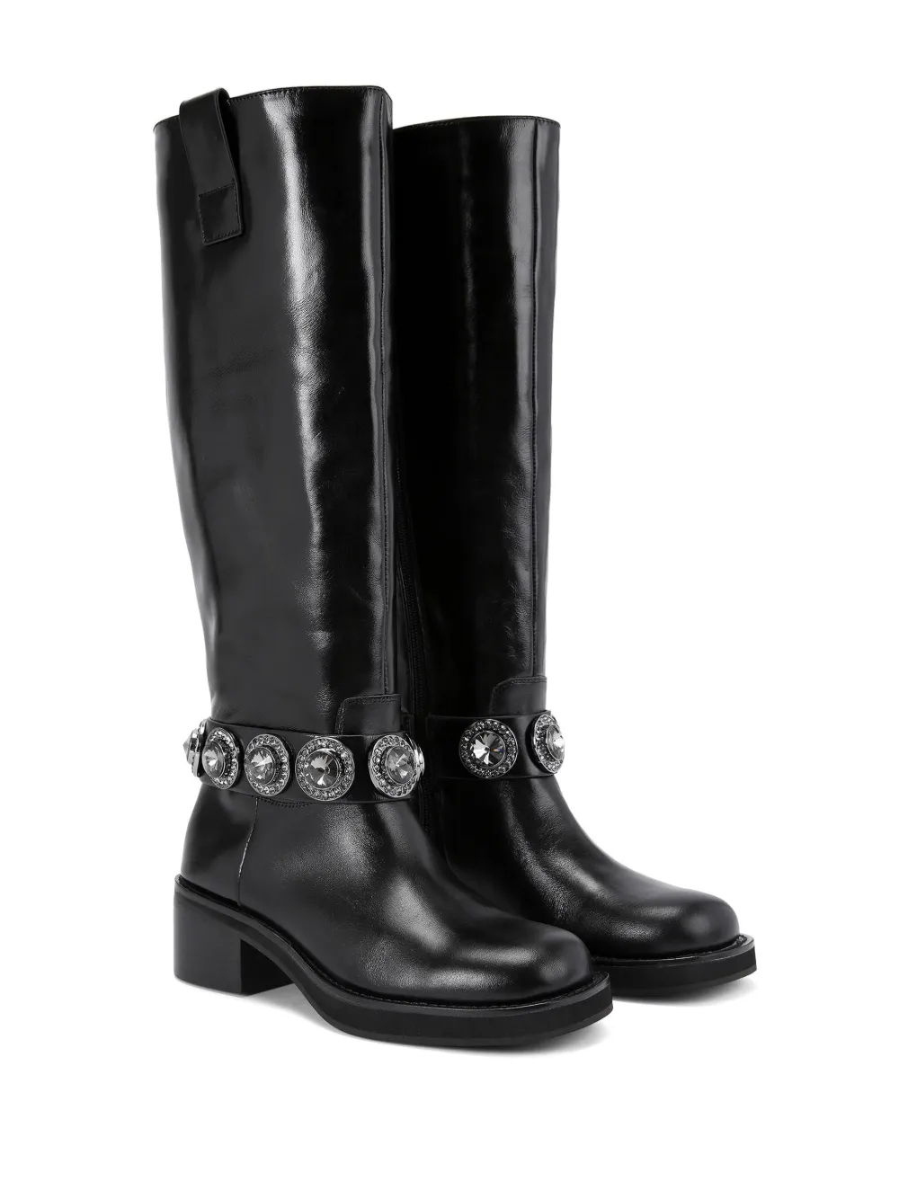Kurt Geiger London 50mm Octavia knee-high boots - "BLACK OTHER"