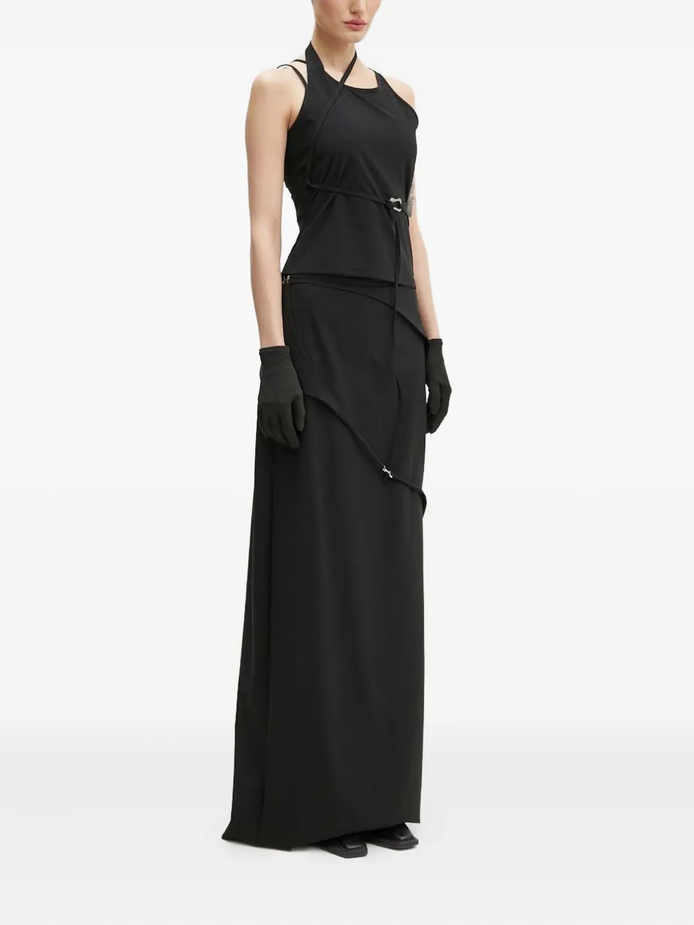 Heliot Emil Rear-slit Maxi Skirt In Black