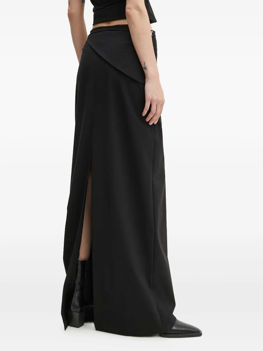 Heliot Emil Rear-slit Maxi Skirt In Black