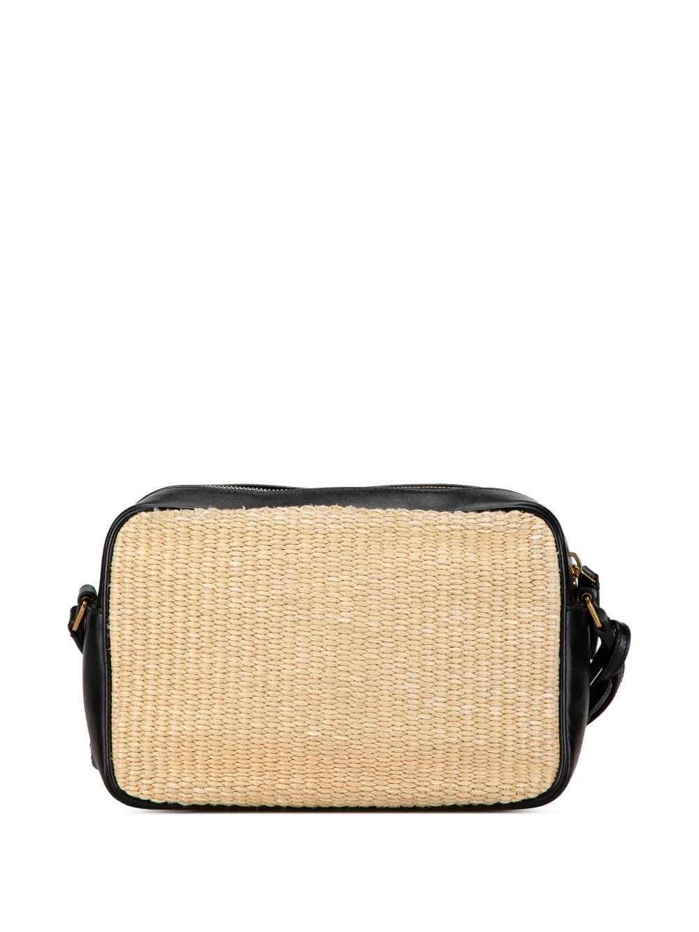 Saint Laurent Pre-Owned 2020 Woven Raffia Monogram Lou Heart Camera crossbody bag - Bruin