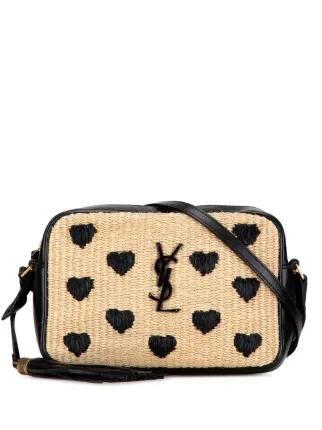 Lou raffia and leather shoulder bag discount