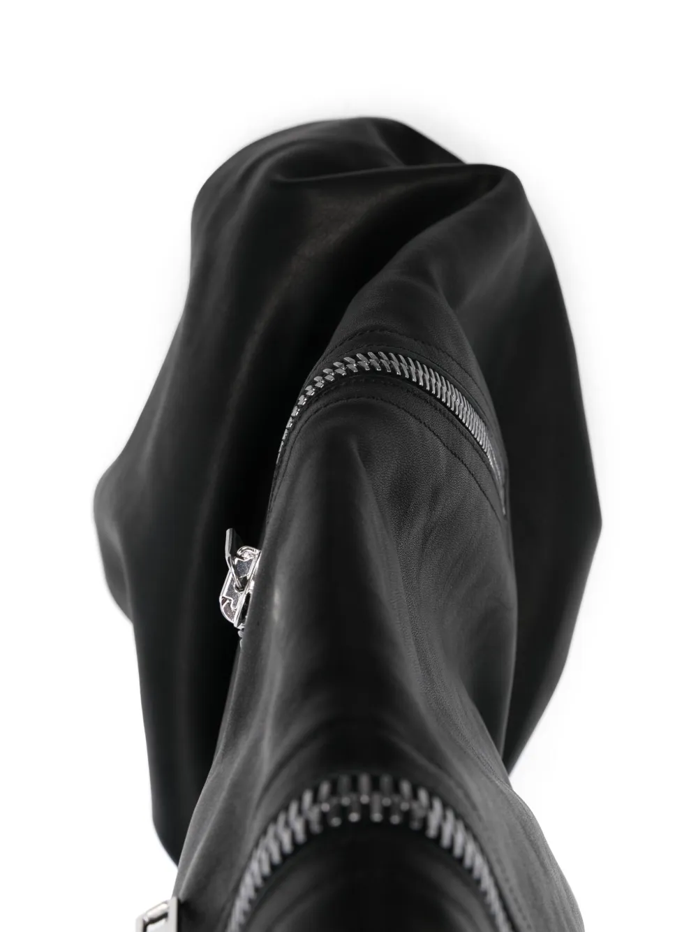 Rick Owens Cargo Fetish Sneaks Calf Leather Knee-high Boots In Black