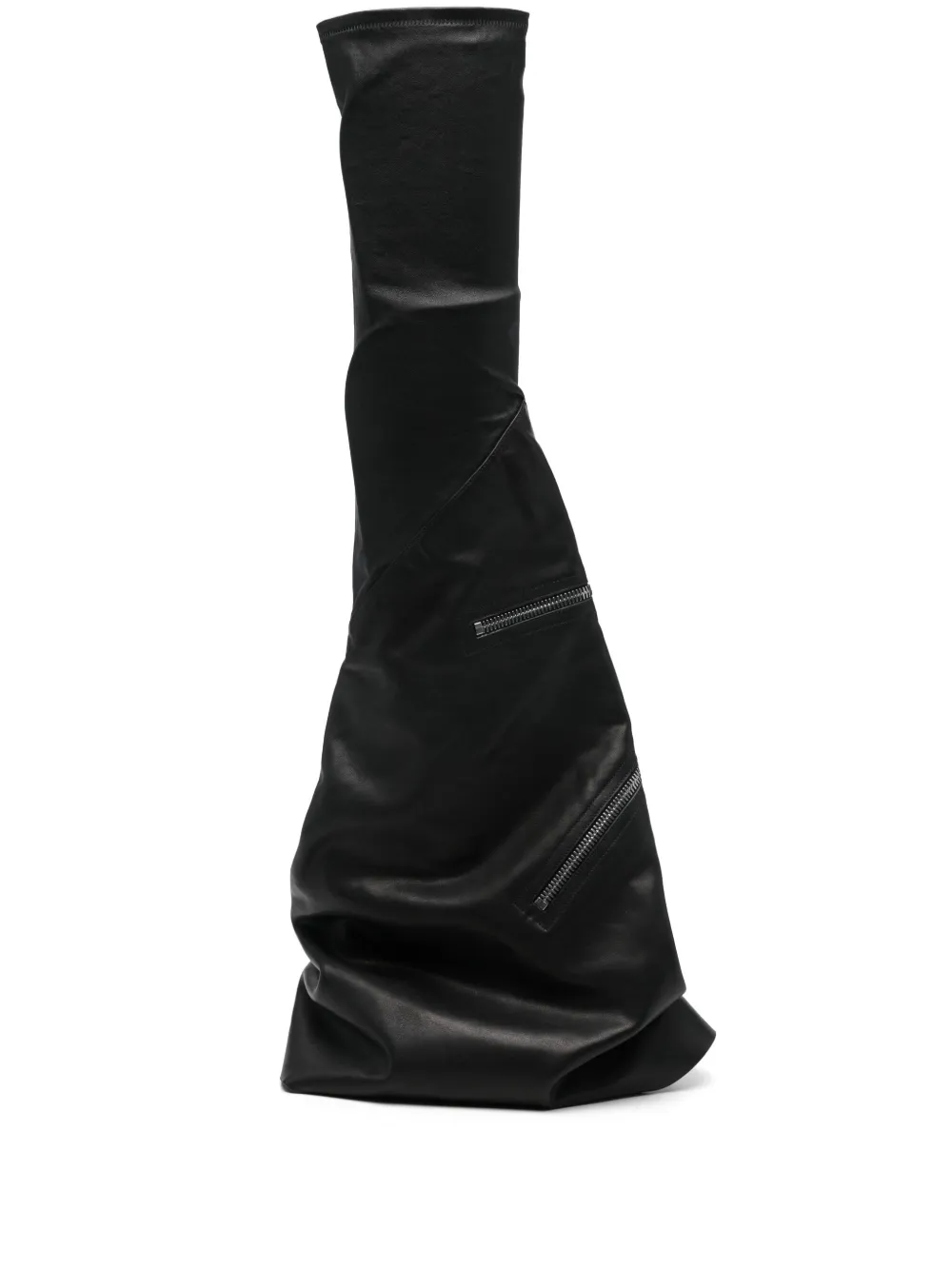 Rick Owens Cargo Fetish Sneaks Calf Leather Knee-high Boots In Black