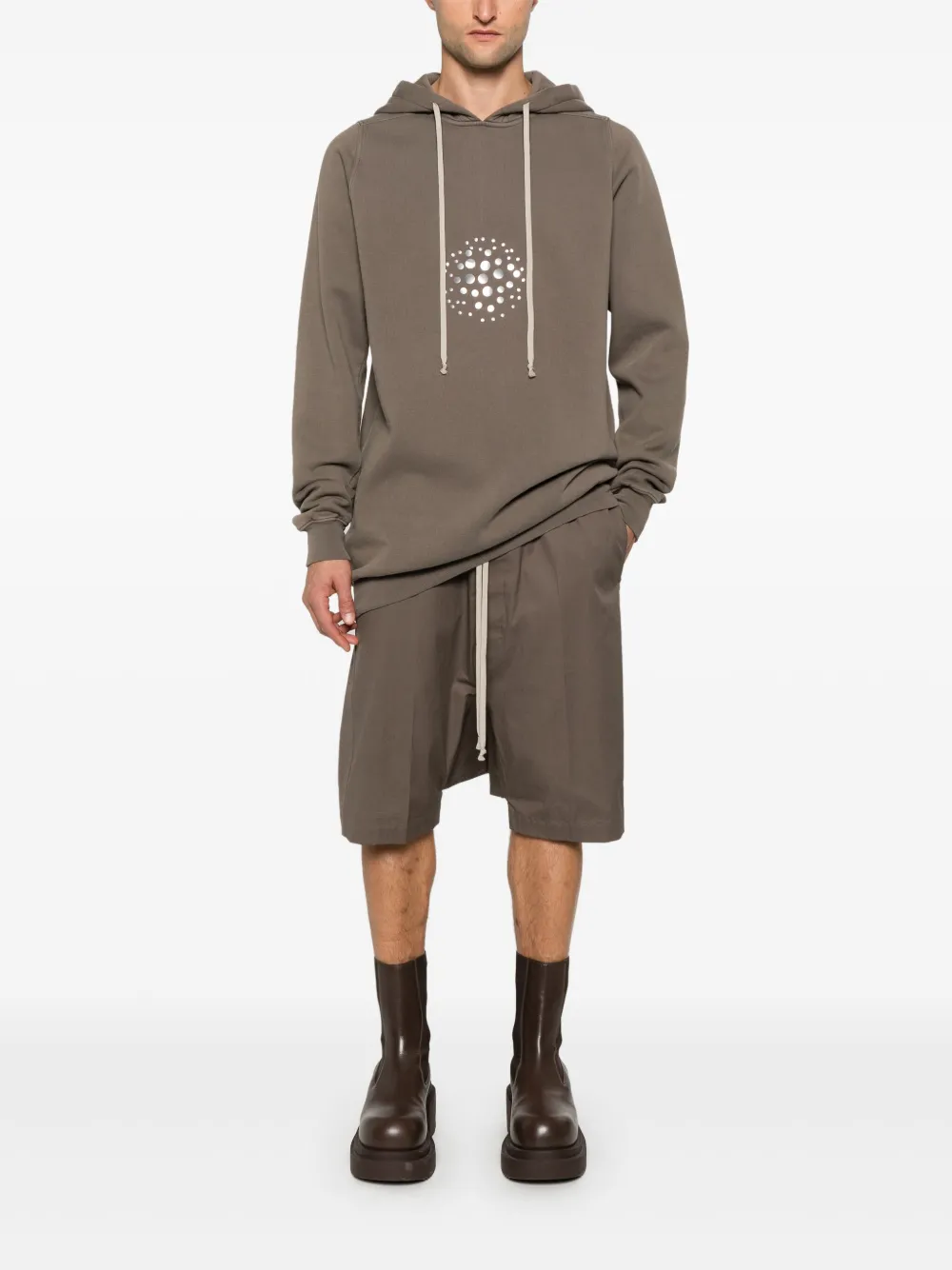 Rick Owens Hoodie met reliëf - Grijs