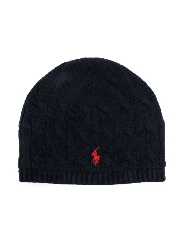Ralph Lauren Kids Polo Pony motif Beanie Hat Farfetch