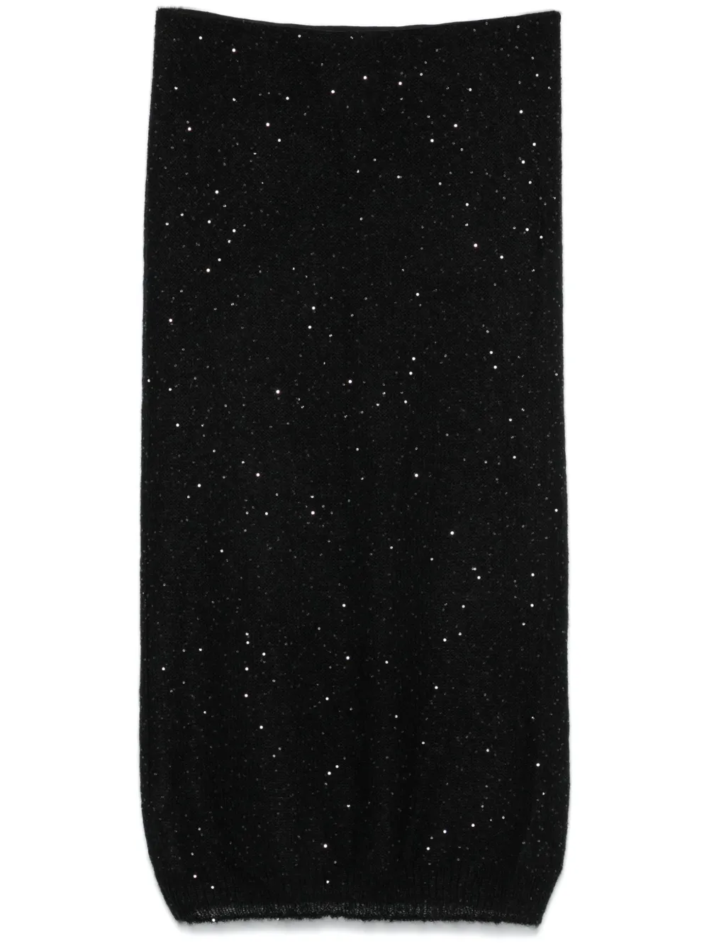 Nude Midi-rok met pailletten Zwart