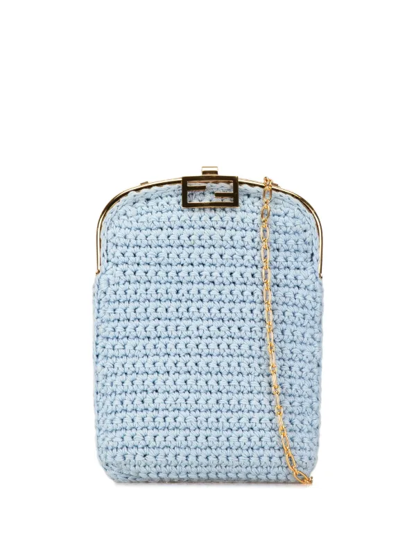 Fendi Pre Owned 2000 2010 Crochet uette Phone crossbody bag women Fabric One Size Blue